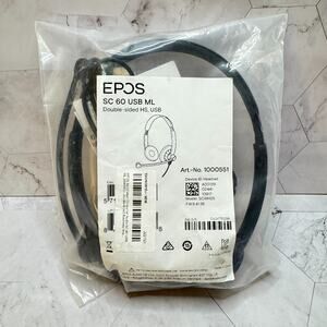 NEW Epos Sennheiser Headset SC 60 USB ML Double-Sided On Ear Black #1000551